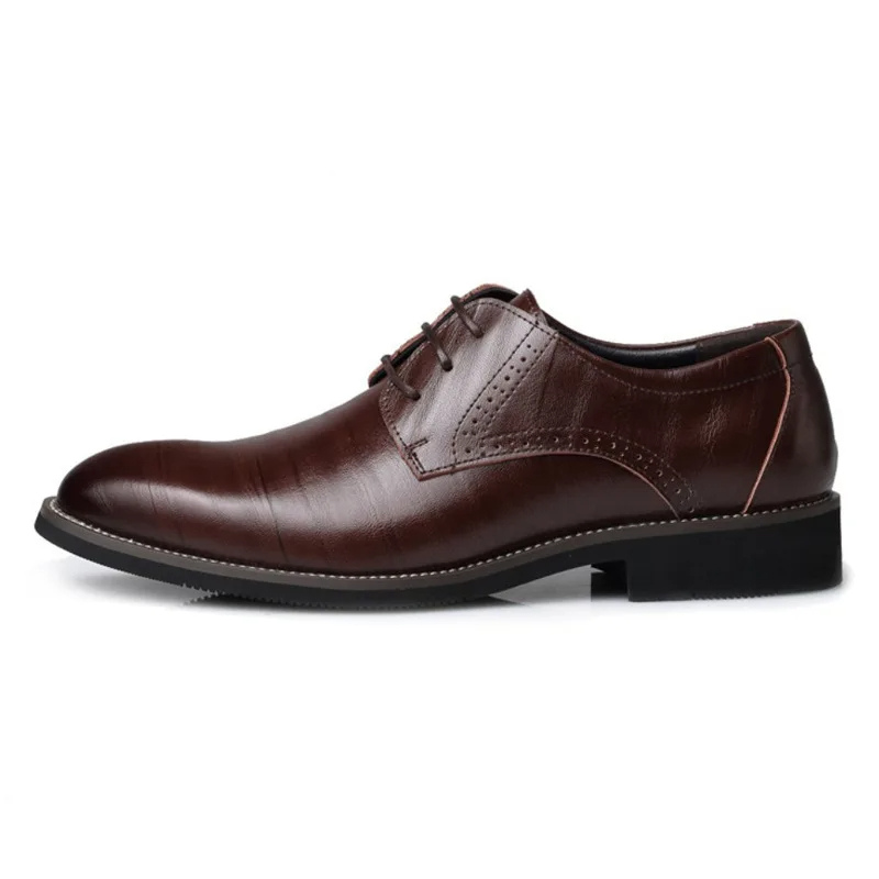 Męskie Smart Wegańskie Skórzane Buty Oxford z Klasycznym Zapięciem na Sznurówki