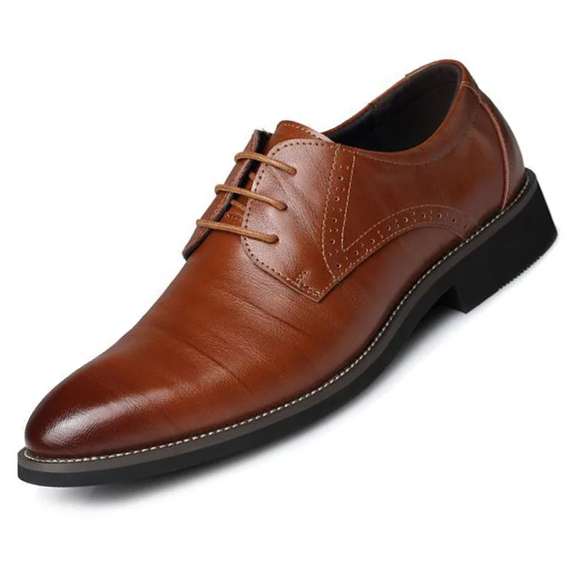 Męskie Smart Wegańskie Skórzane Buty Oxford z Klasycznym Zapięciem na Sznurówki