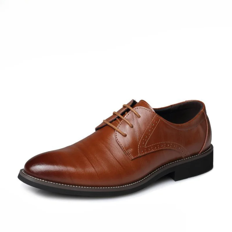 Męskie Smart Wegańskie Skórzane Buty Oxford z Klasycznym Zapięciem na Sznurówki
